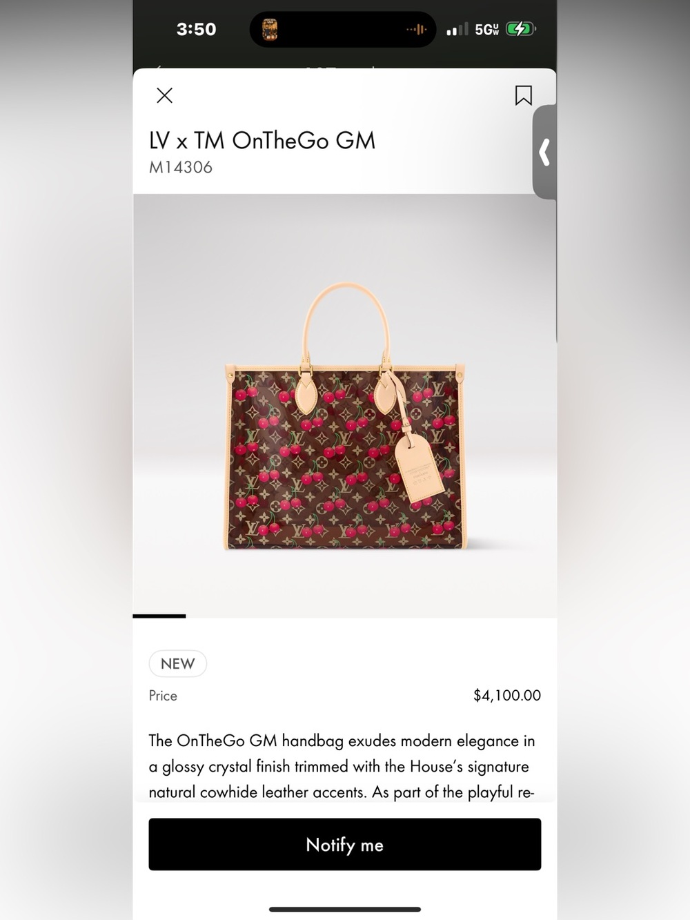 Louis Vuitton Murakami cherry OTG GM - Picture 3 of 4